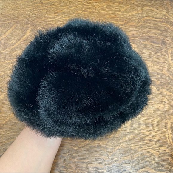 VINTAGE FAUX FUR BROWN LUXURY CHIC WINTER WOMENS NORDIC RETRO HAT - Picture 7 of 10